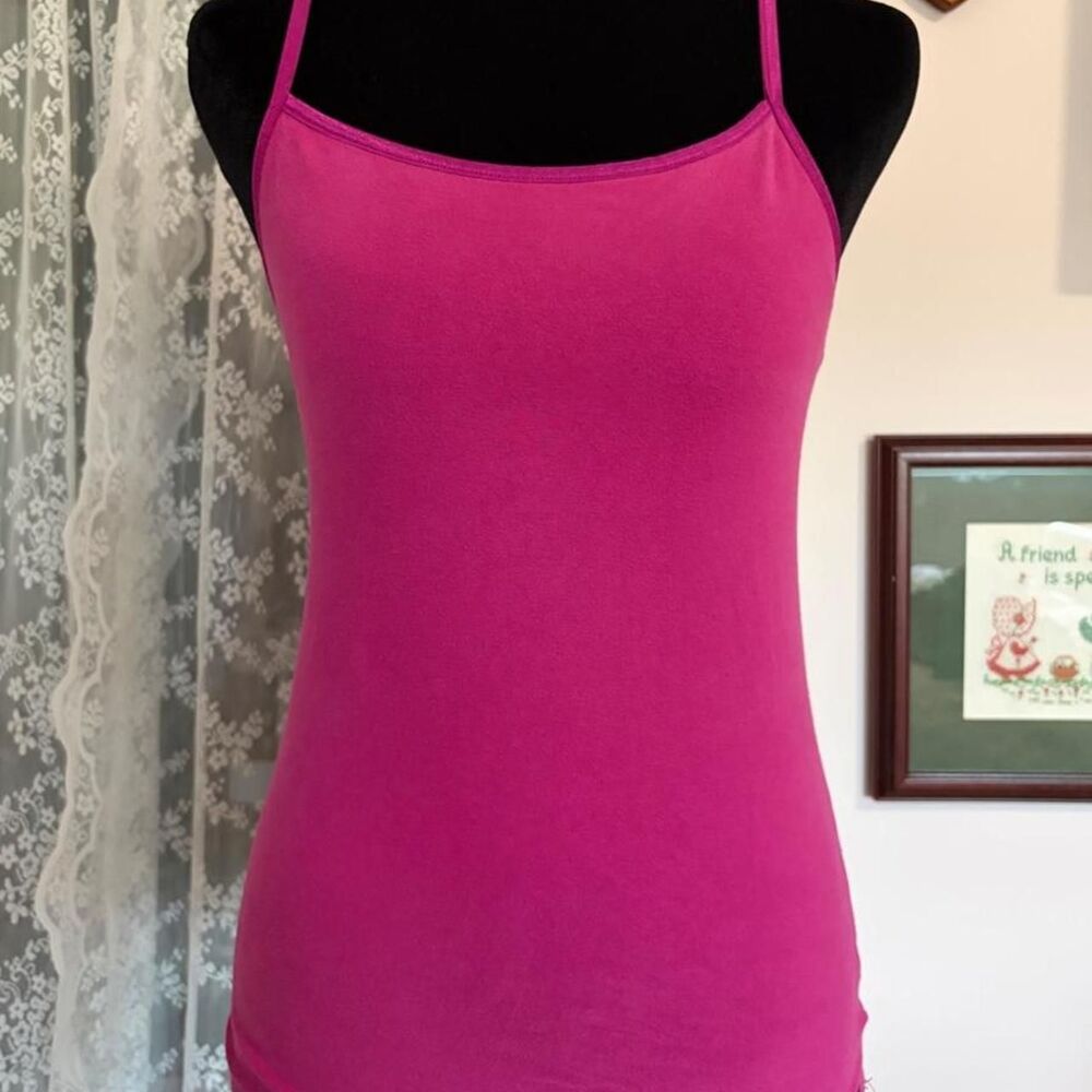 Pink cotton & spandex tank top with adjustable straps size m